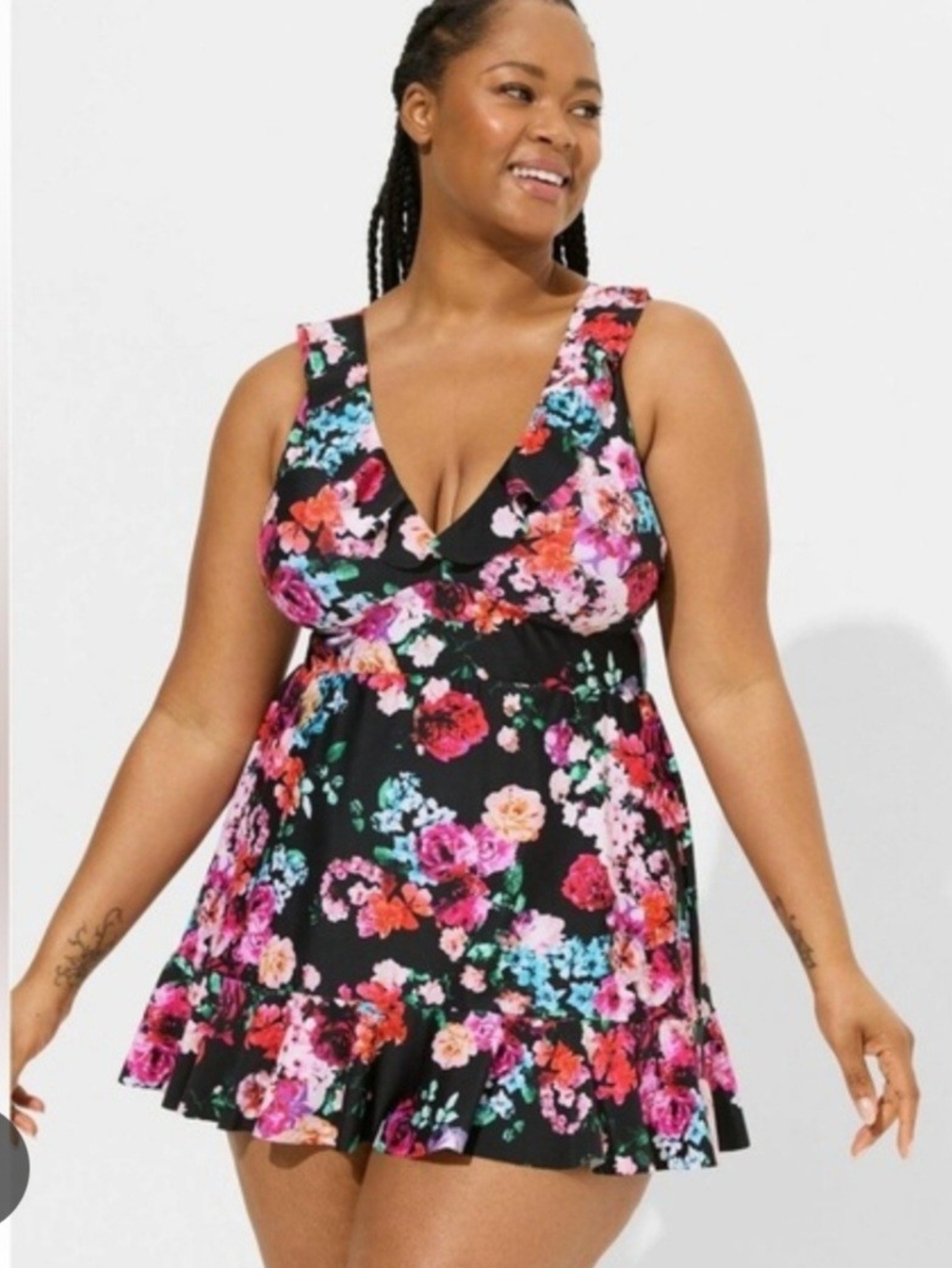 Floral V-Neck Kids One-Piece Swimsuit Dress Torrid 2